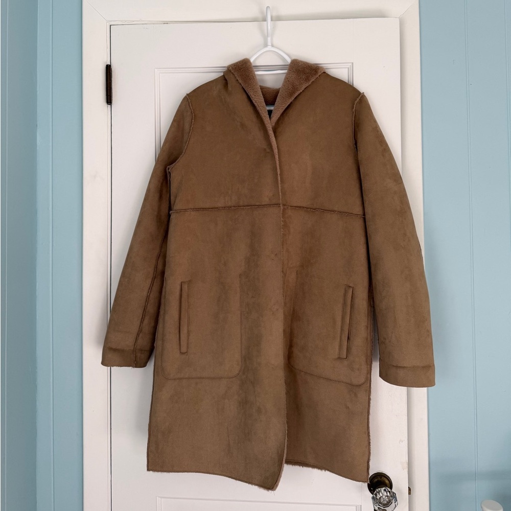 Zara Tan Shearling Coat